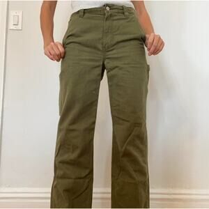 Tna Aritzia Tan Gray Carpenter Straight Leg Utility Pants Jeans Women's size 4